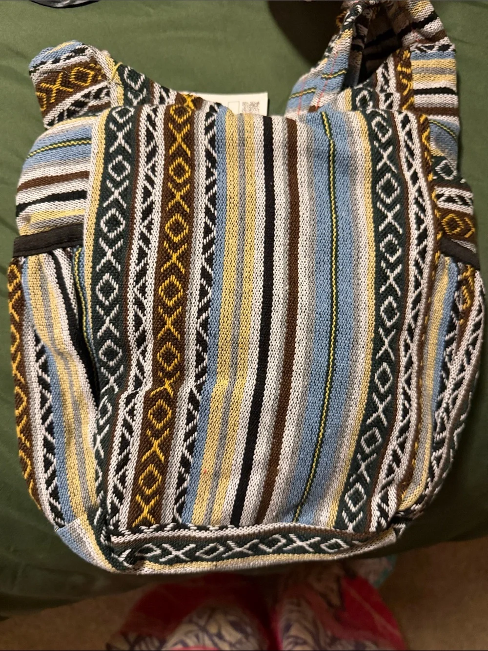 Rising Tide Multicolor Striped Tree of Life Crossbody Bag